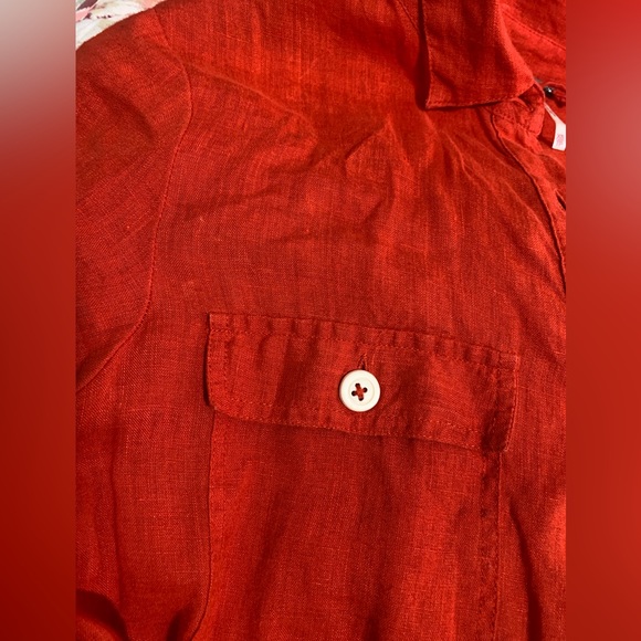 Free people red linen button down dress size XS - Picture 4 of 5